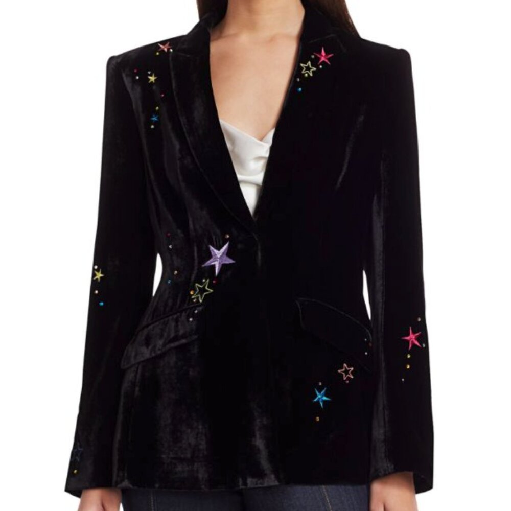 Estelle Embellished Velvet Blazer - US 2